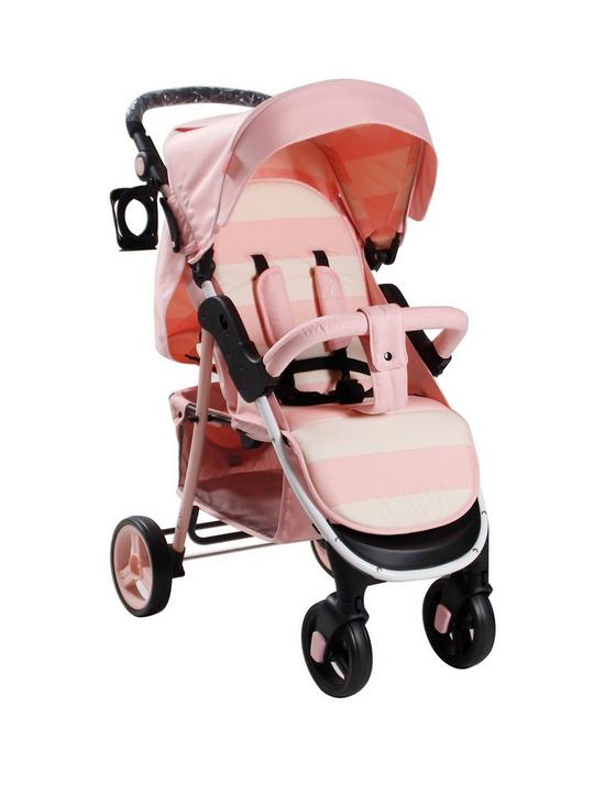 front image of my-babiie-billie-faiers-mb30-pink-stripes-pushchair