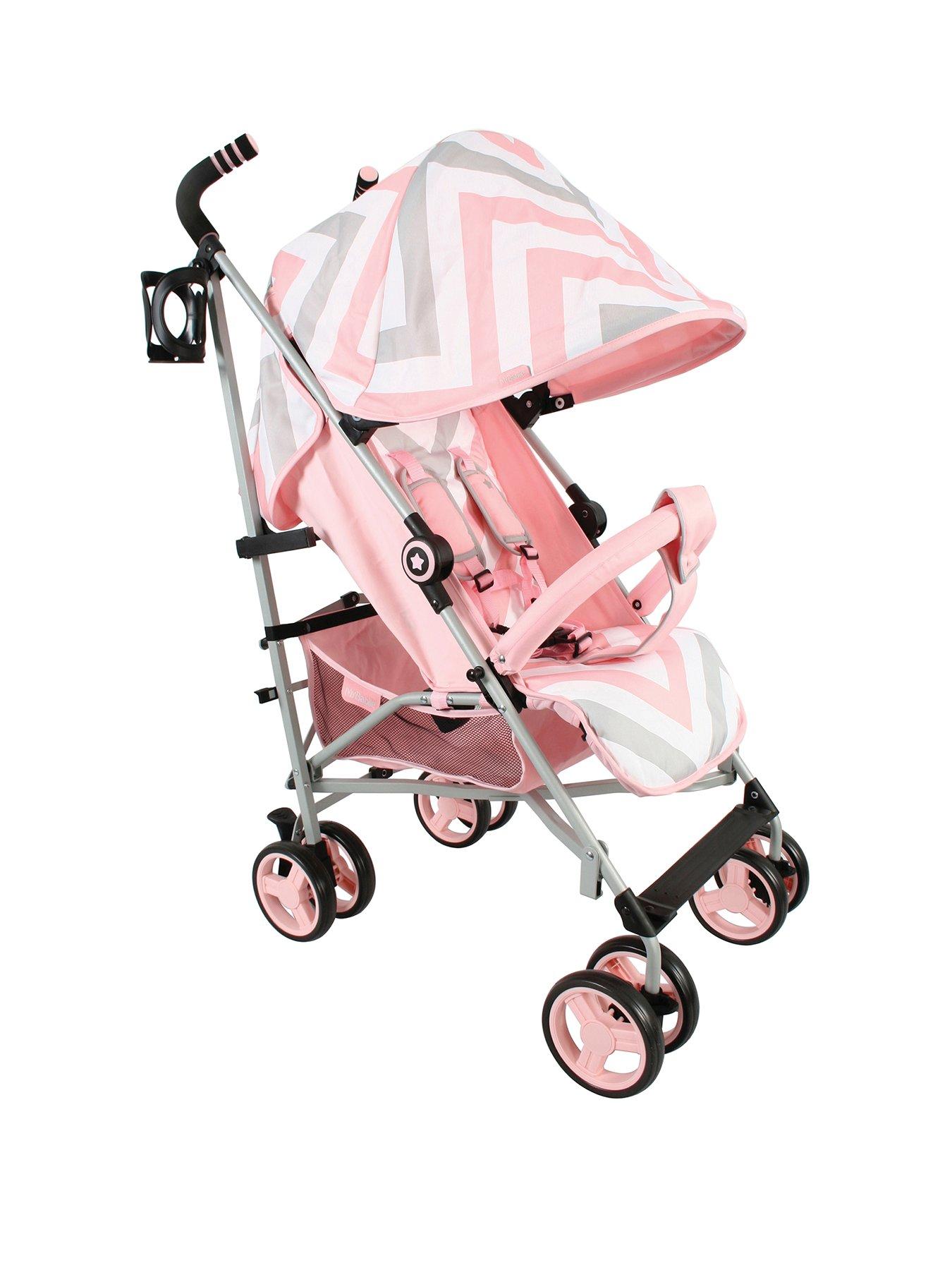 my babiie double stroller pink