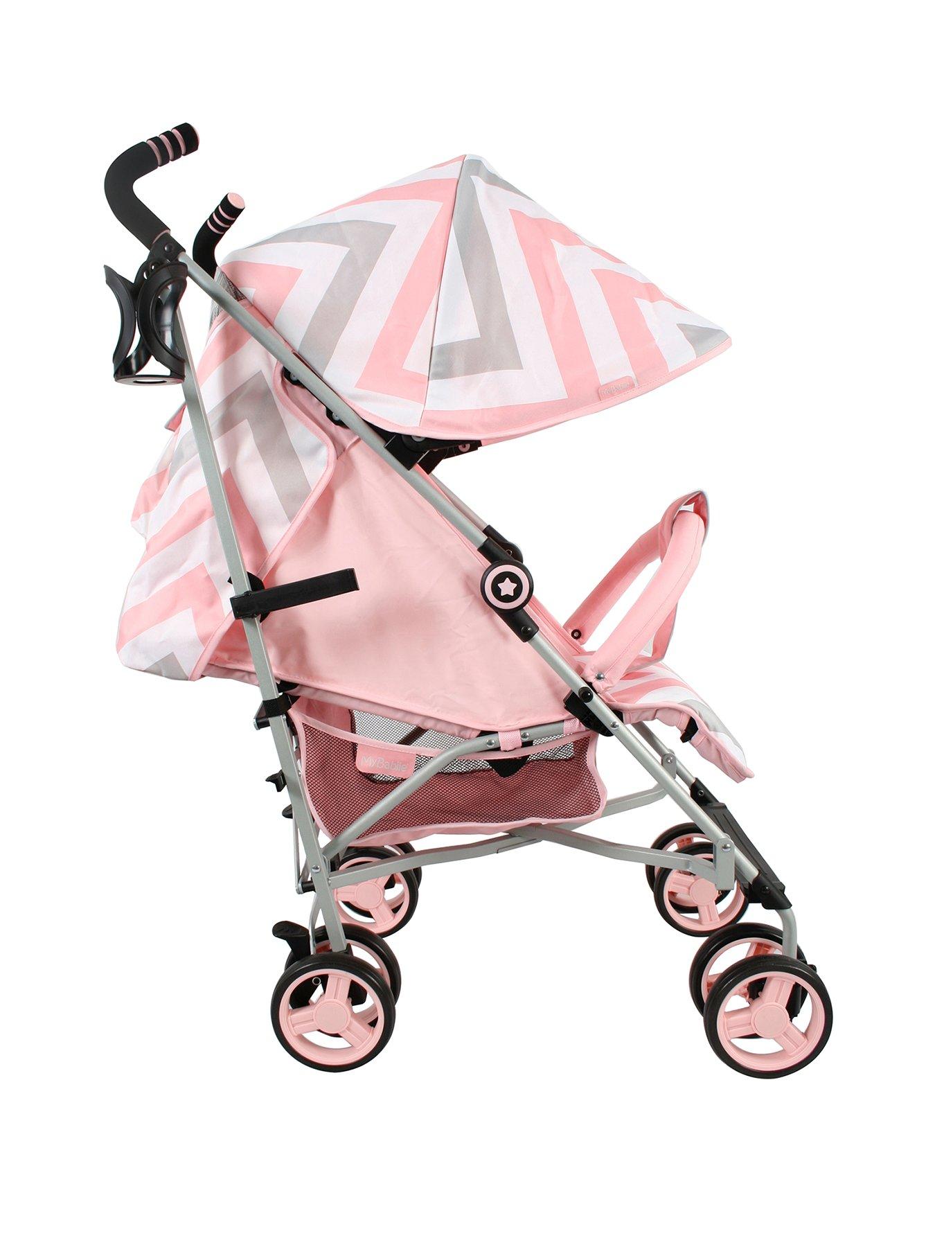 my babiie pink chevron stroller