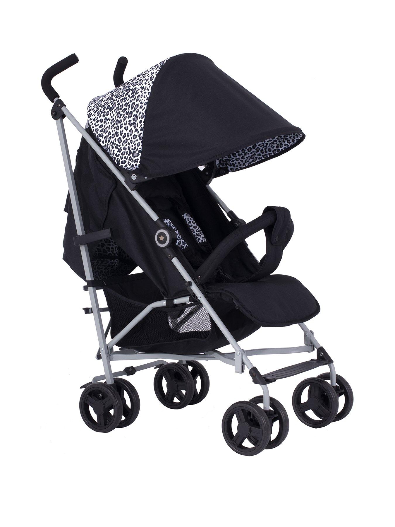 my babiie black leopard stroller