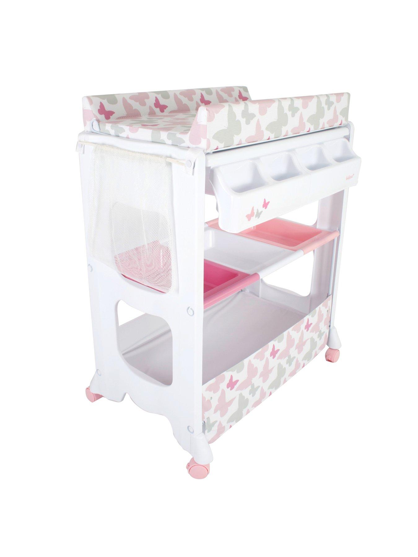 pink baby changing unit