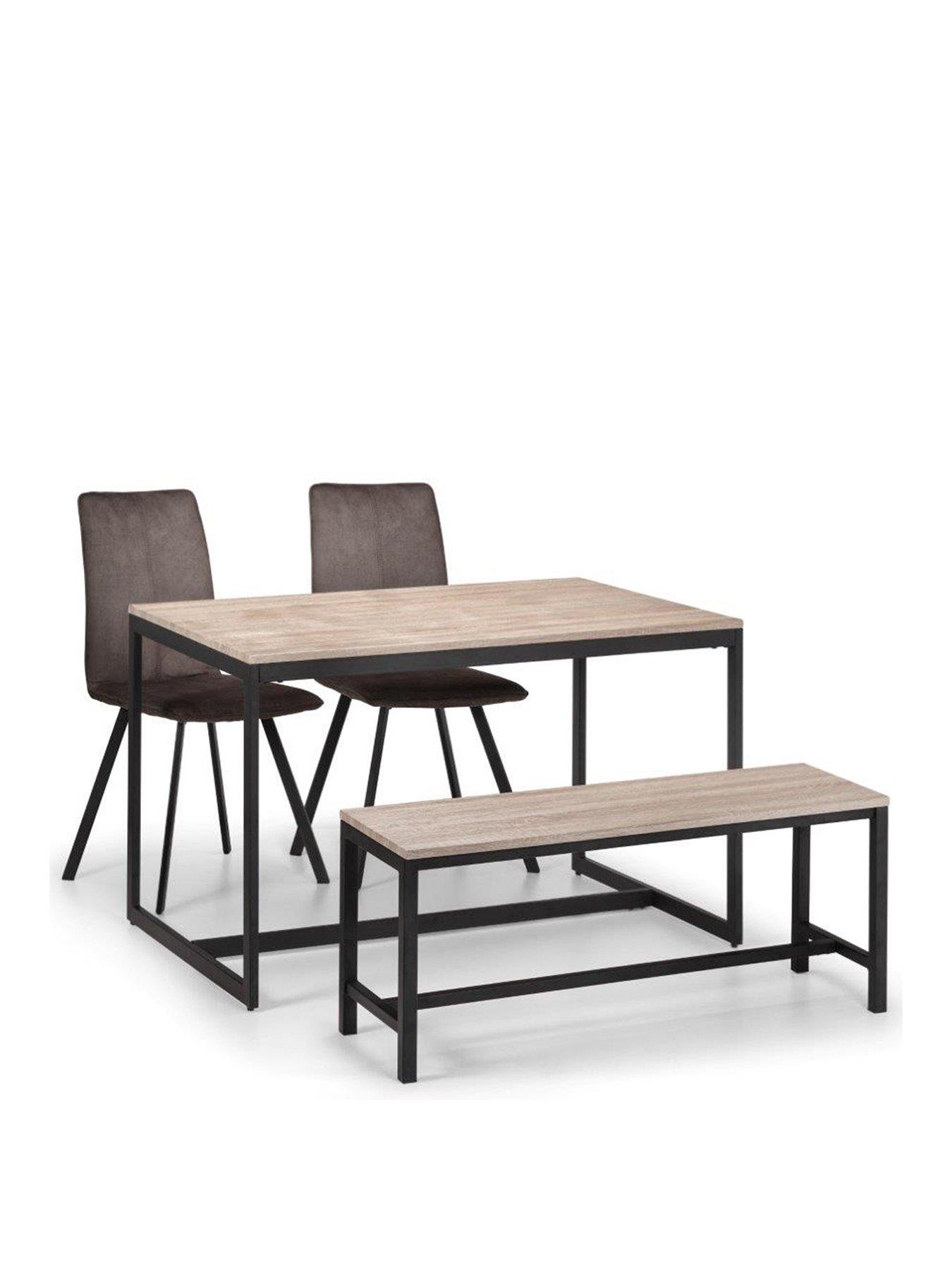 Image 2 of 5 of Julian Bowen Tribeca 120 cm Dining Table + 2 Monroe Chairs + Bench
