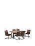  image of julian-bowen-brooklyn-180-cm-solid-oak-and-metal-dining-table-6-chairs