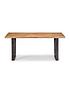  image of julian-bowen-brooklyn-180-cm-solid-oak-and-metal-dining-table-6-chairs
