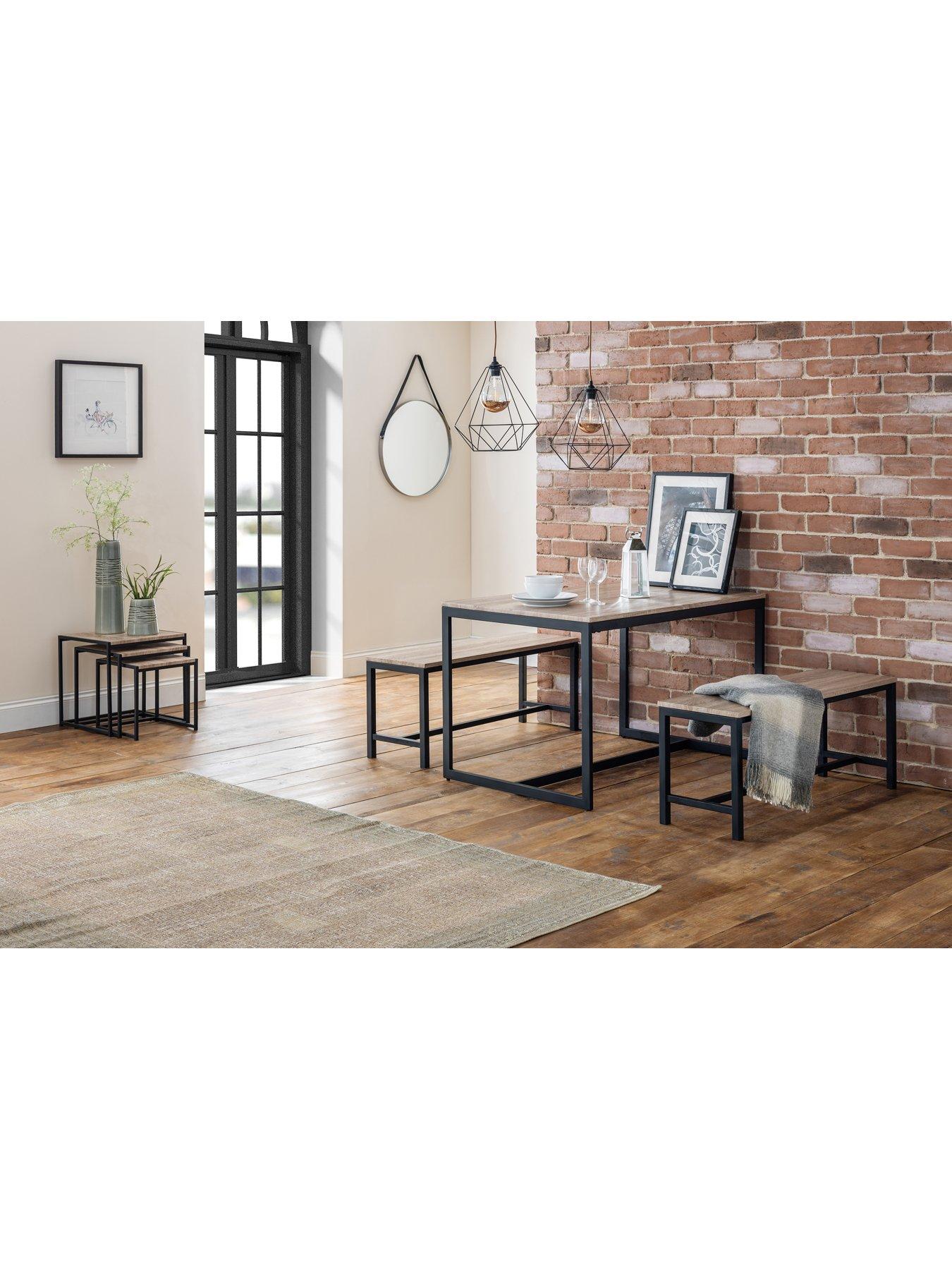 front image of julian-bowen-tribeca-120-cm-dining-table-2-benches