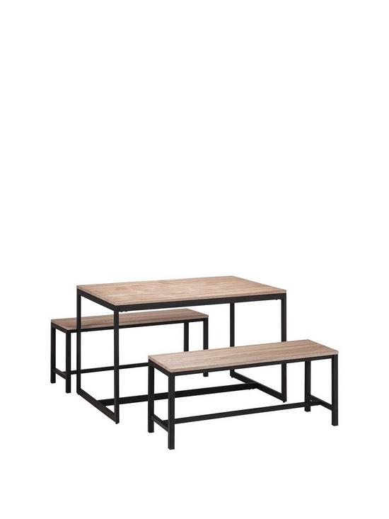 front image of julian-bowen-tribeca-120-cm-dining-table-2-benches