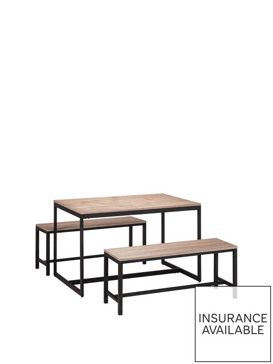 front image of julian-bowen-tribeca-120-cm-dining-table-2-benches