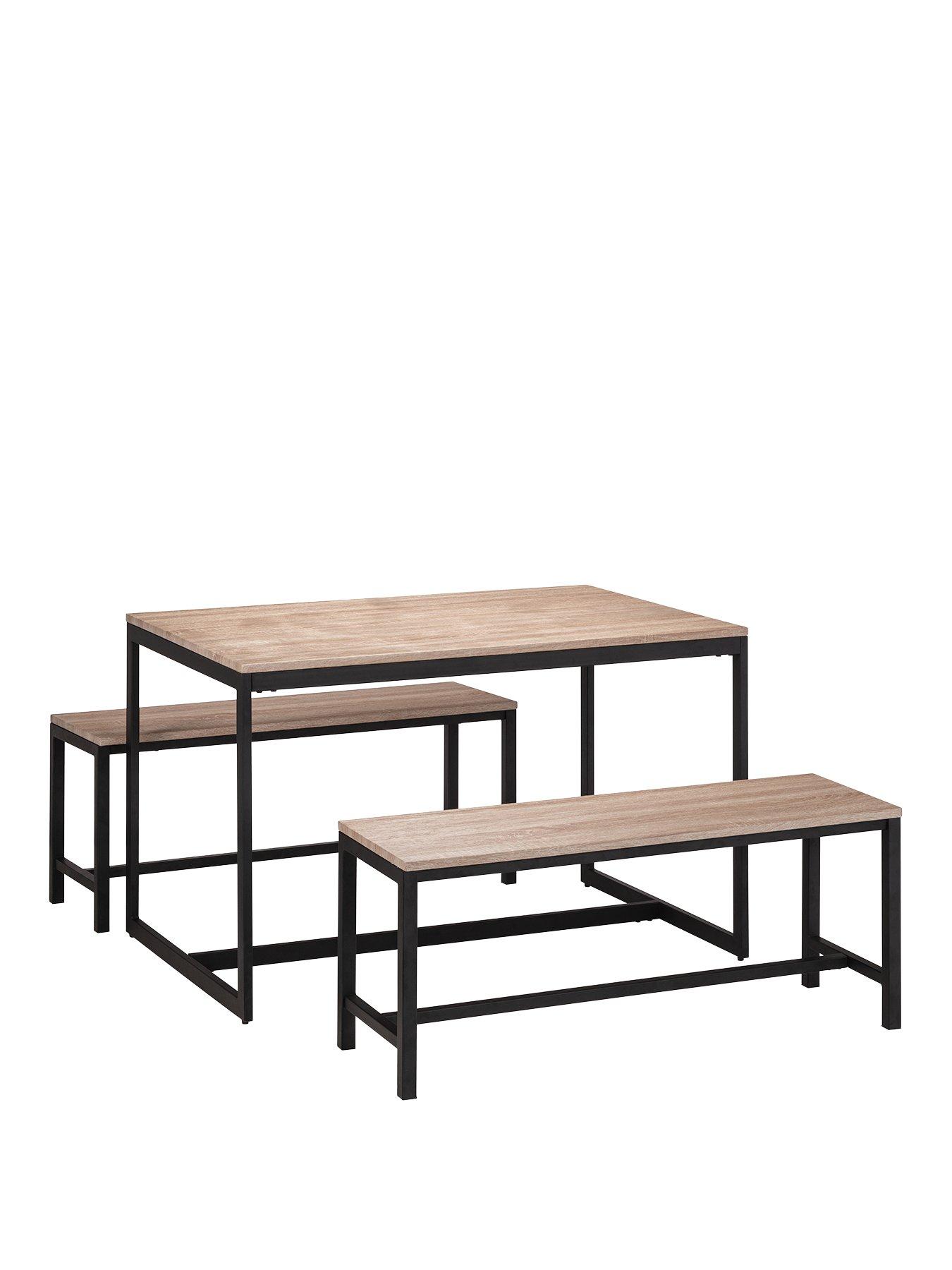  image of julian-bowen-tribeca-120-cm-dining-table-2-benches