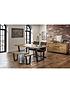  image of julian-bowen-brooklyn-180-cm-metal-and-solid-oak-dining-table-2-chairs-bench