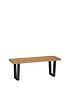 image of julian-bowen-brooklyn-180-cm-metal-and-solid-oak-dining-table-2-chairs-bench