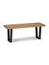  image of julian-bowen-brooklyn-180-cm-solid-oak-and-metal-table-4-chairs-bench