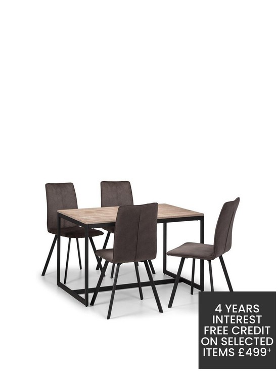 front image of julian-bowen-tribeca-120-cm-dining-table-4-monroe-chairs
