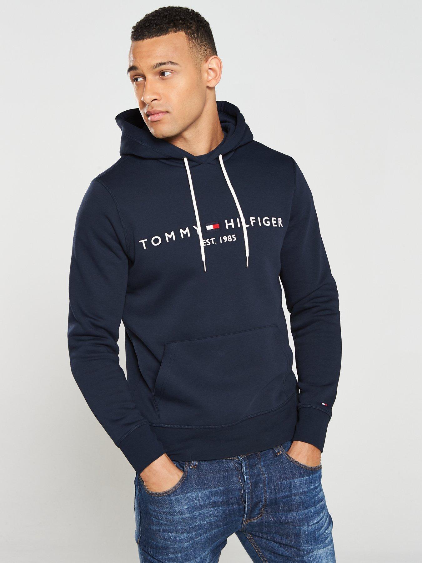 Image 1 of 4 of Tommy Hilfiger Core Logo Overhead Hoodie - Navy
