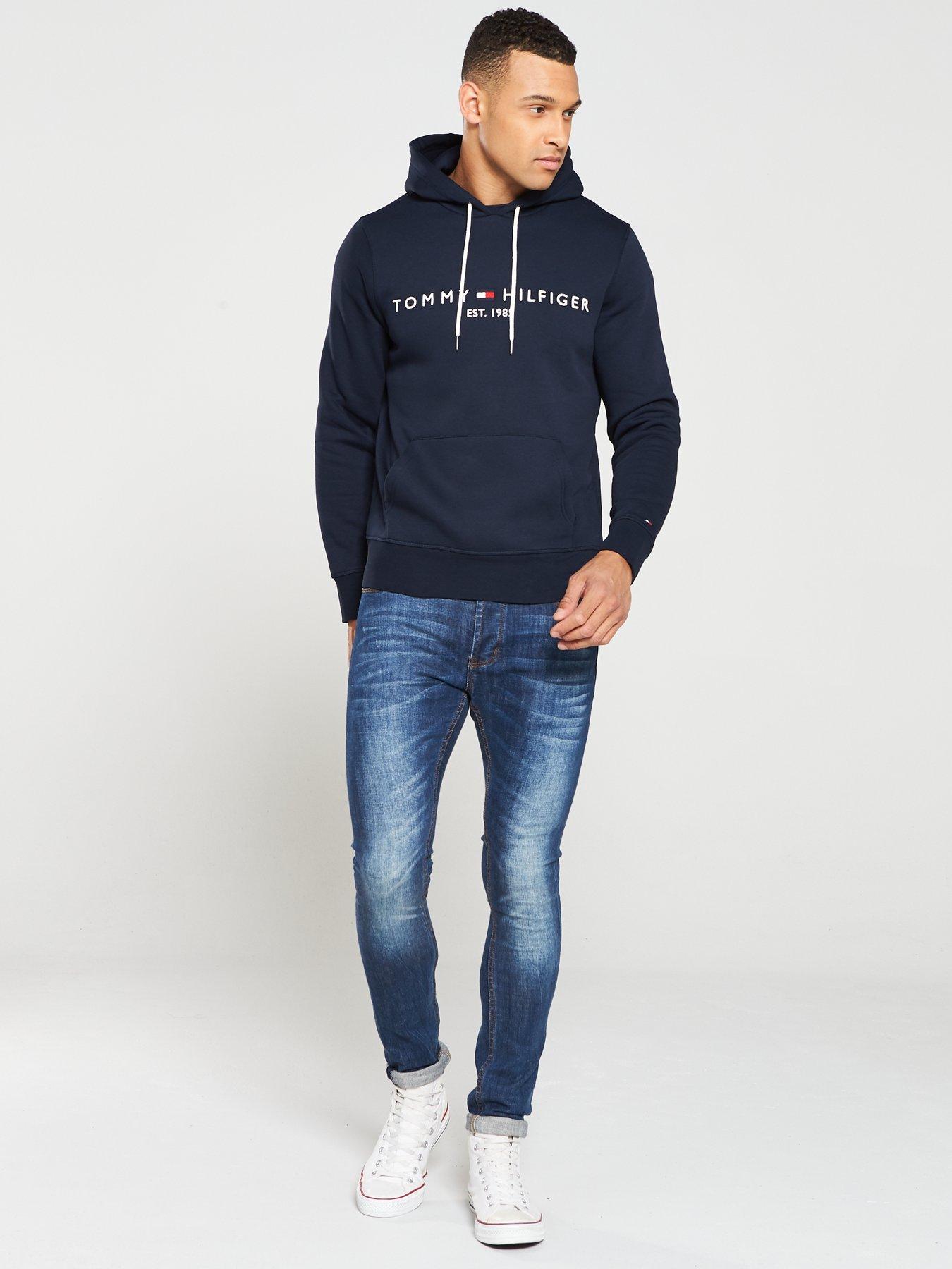 Dark blue outlet tommy hilfiger hoodie