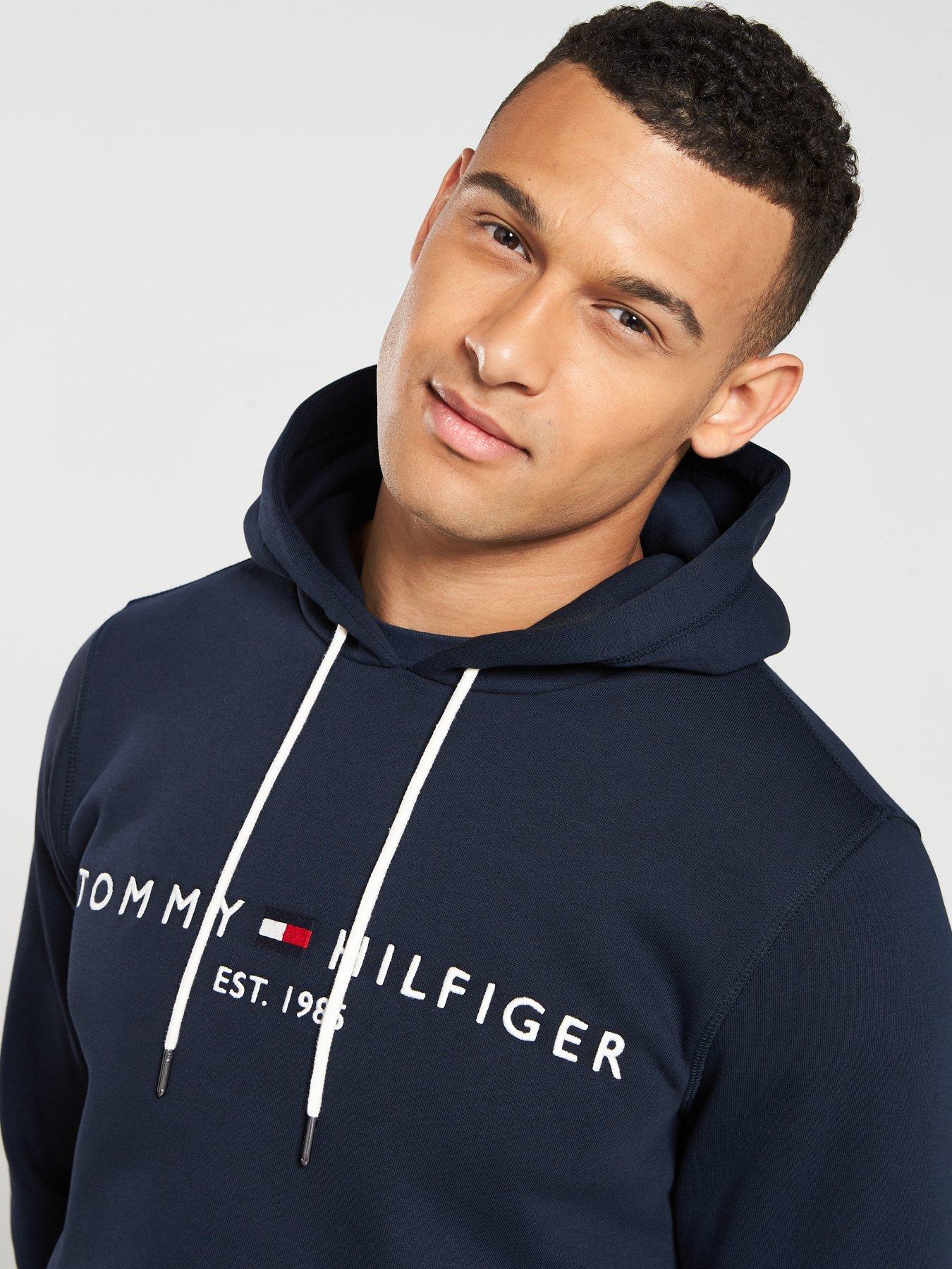 Image 4 of 4 of Tommy Hilfiger Core Logo Overhead Hoodie - Navy