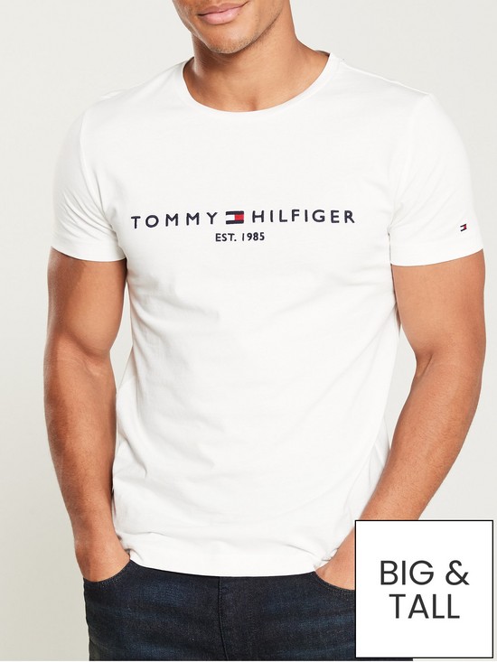 front image of tommy-hilfiger-tommy-logo-t-shirt-white
