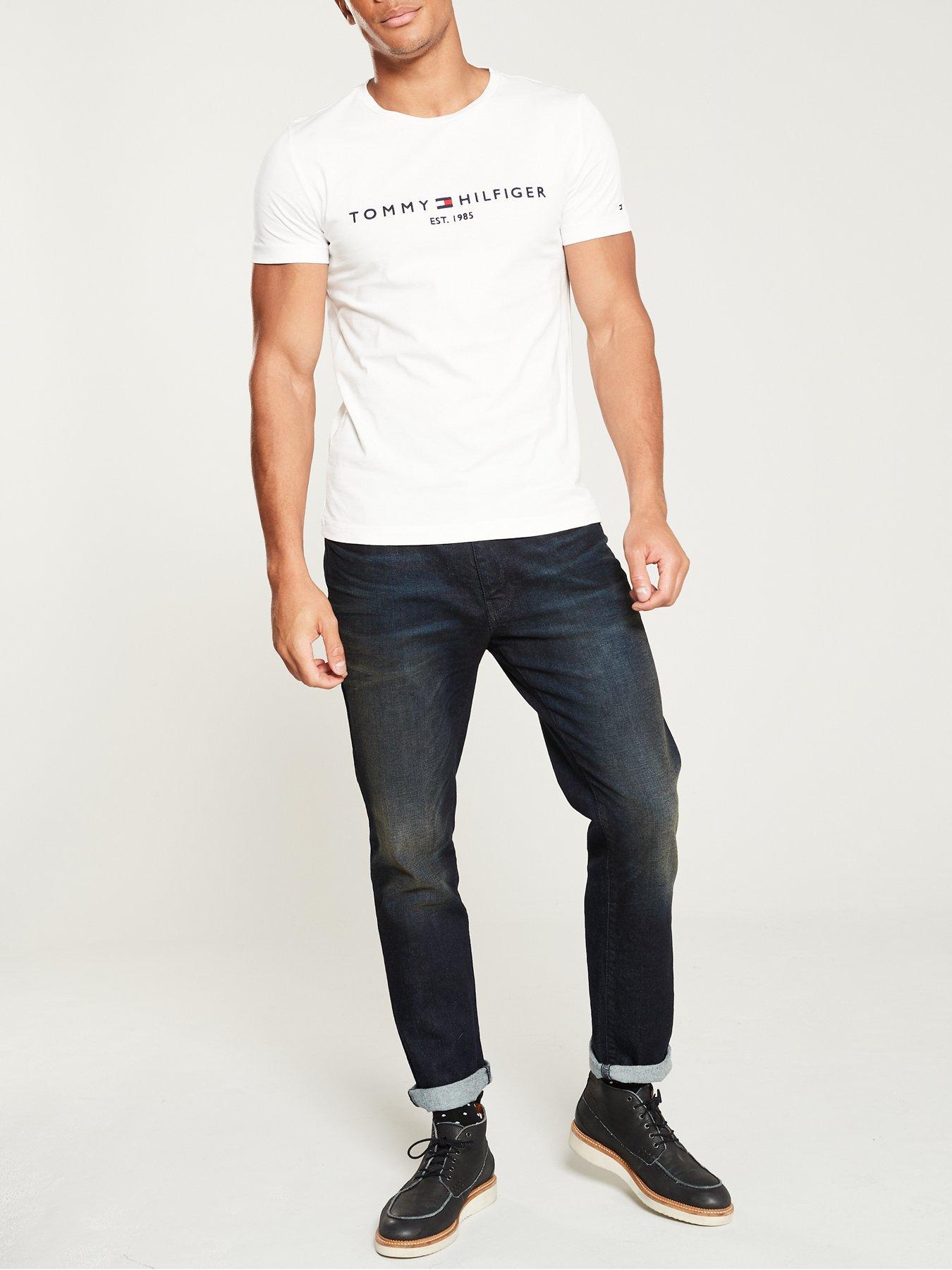 Image 3 of 4 of Tommy Hilfiger Linear Chest Logo T-Shirt - White