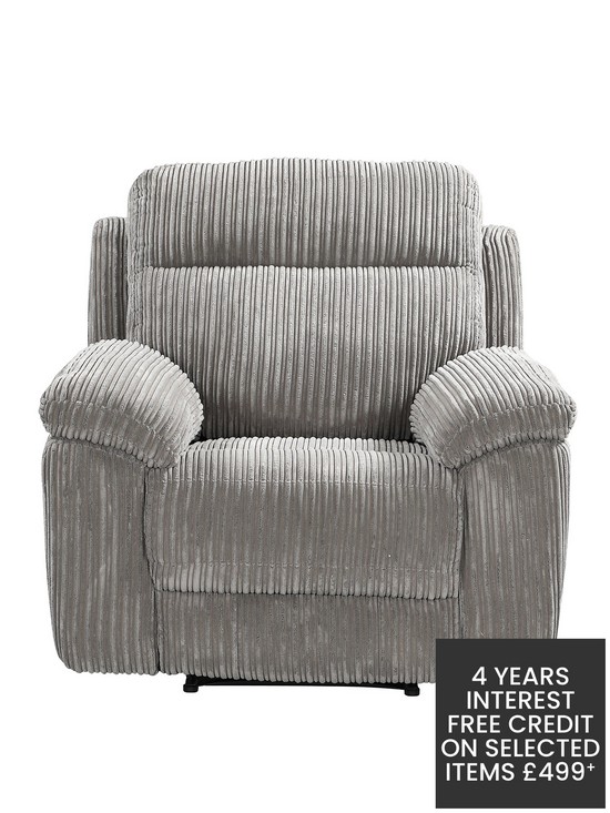 front image of baron-fabric-manual-recliner-armchair