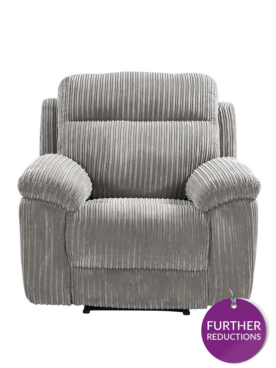 front image of baron-fabric-manual-recliner-armchair