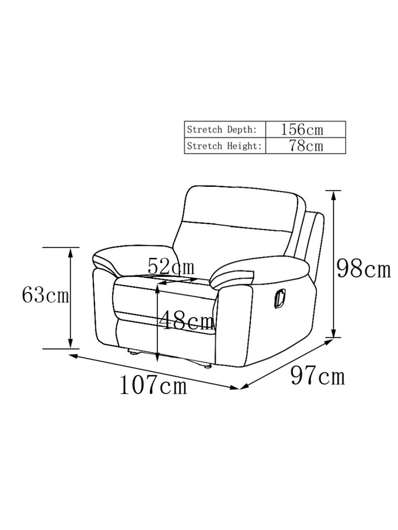Image 4 of 4 of The Very Collection Baron Fabric Manual Recliner Armchair