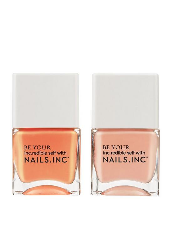 front image of nails-inc-kiss-my-peach-duo