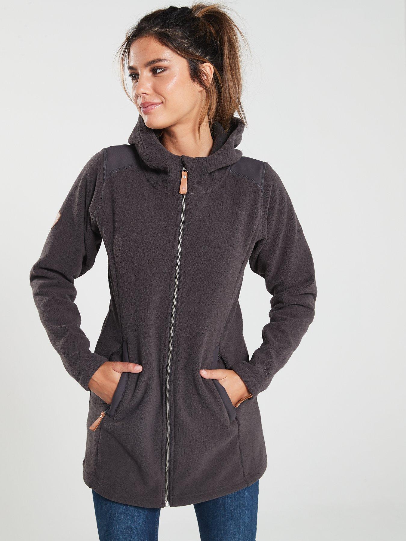 Trespass Citizen Long Length Fleece Jacket Charcoal Littlewoods Com
