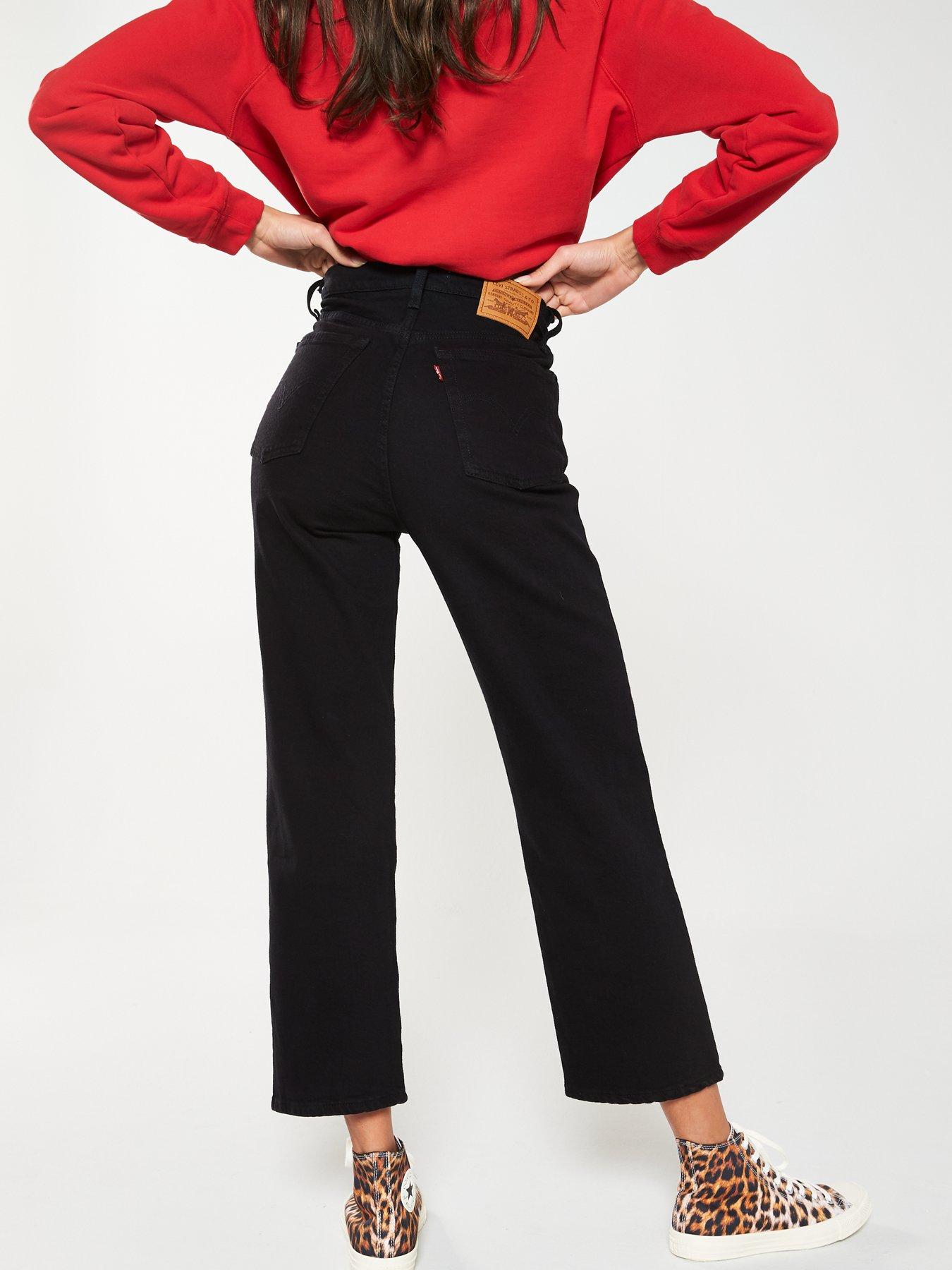 Image 2 of 4 of Levi's Ribcage Straight Ankle Jeans - Black Sprout