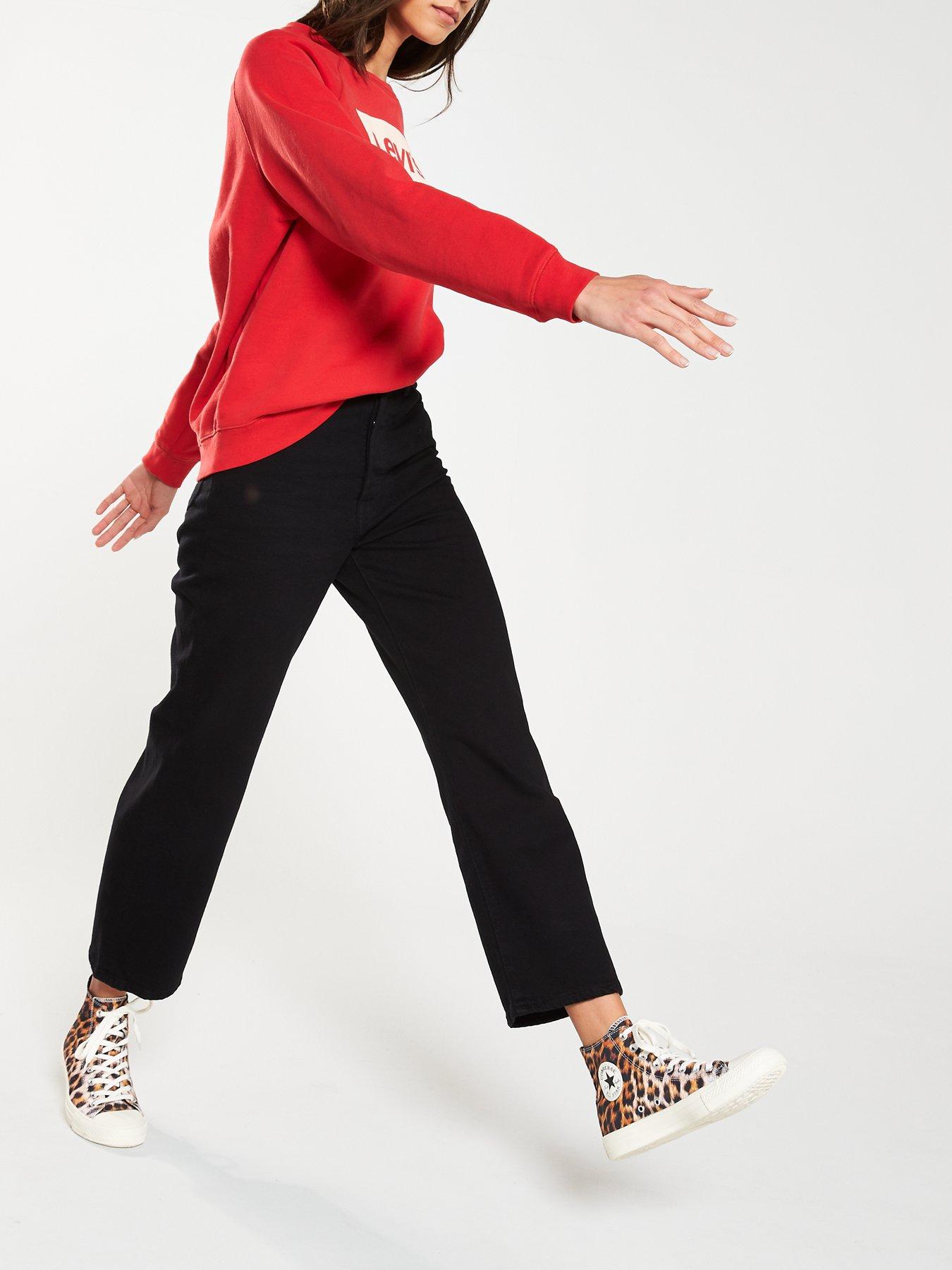 Image 3 of 4 of Levi's Ribcage Straight Ankle Jeans - Black Sprout