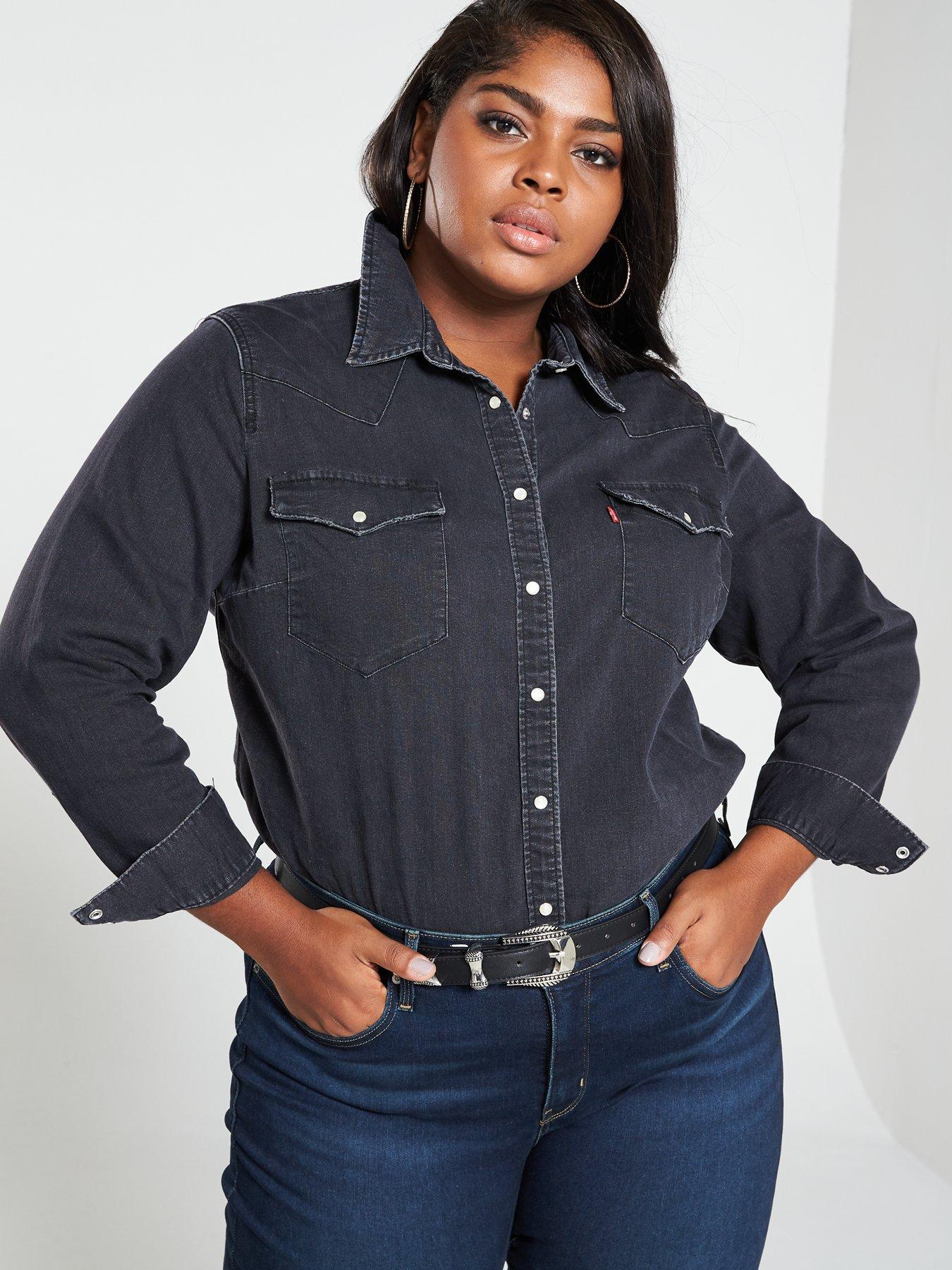 levi plus size denim shirt