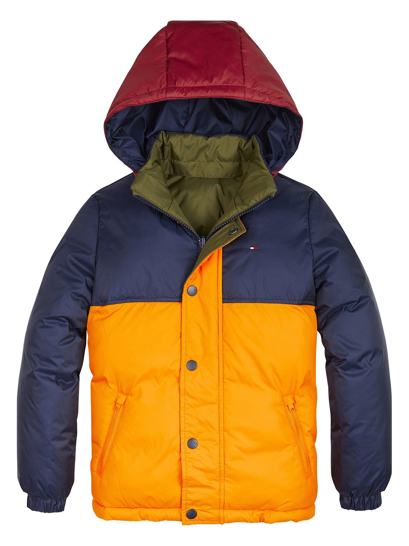 tommy hilfiger colour blocked parka