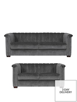 Hepburn Fabric 3 Seater 2 Sofa Set And Save