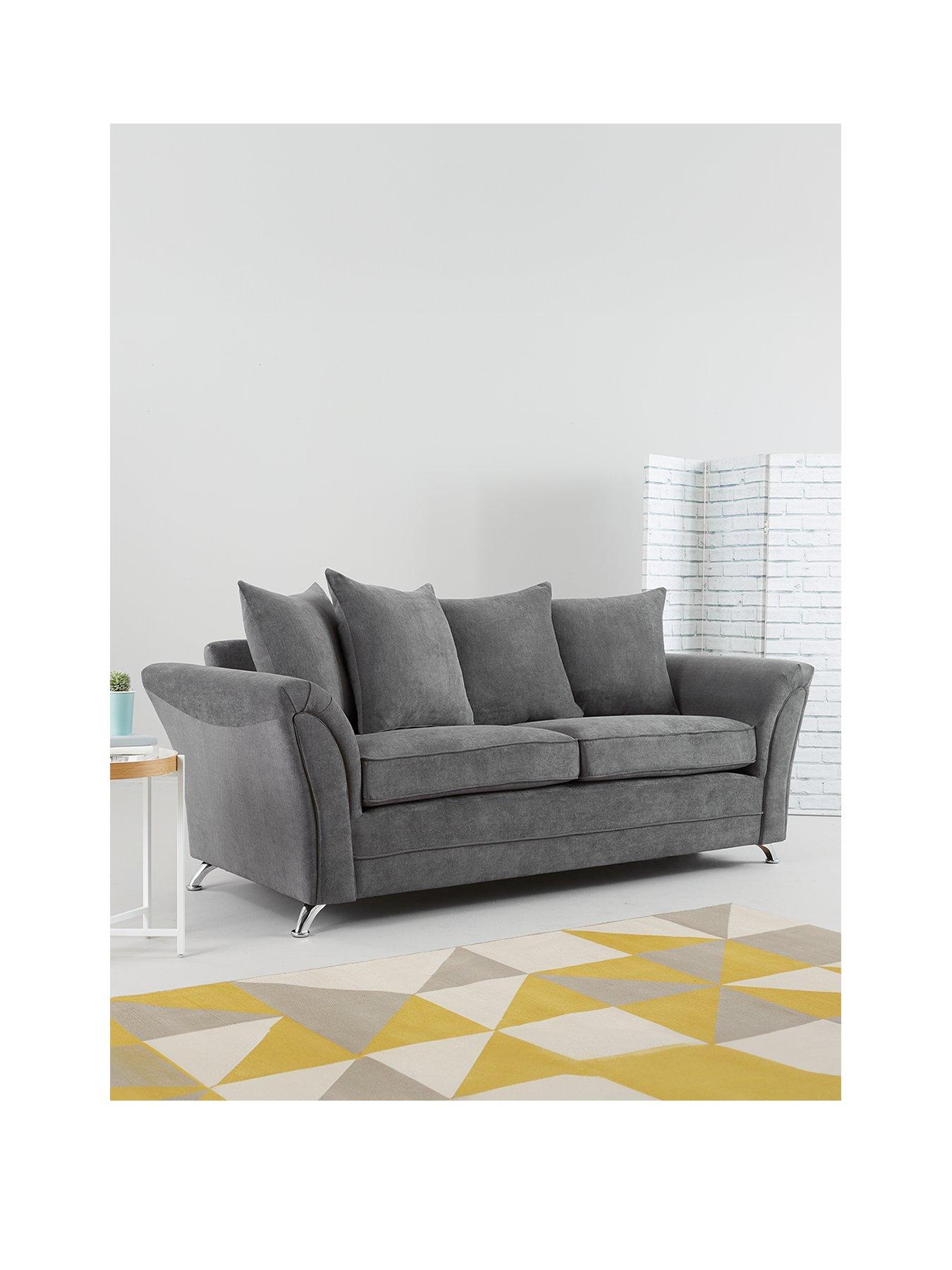 Dury fabric 3 seater outlet scatter back sofa