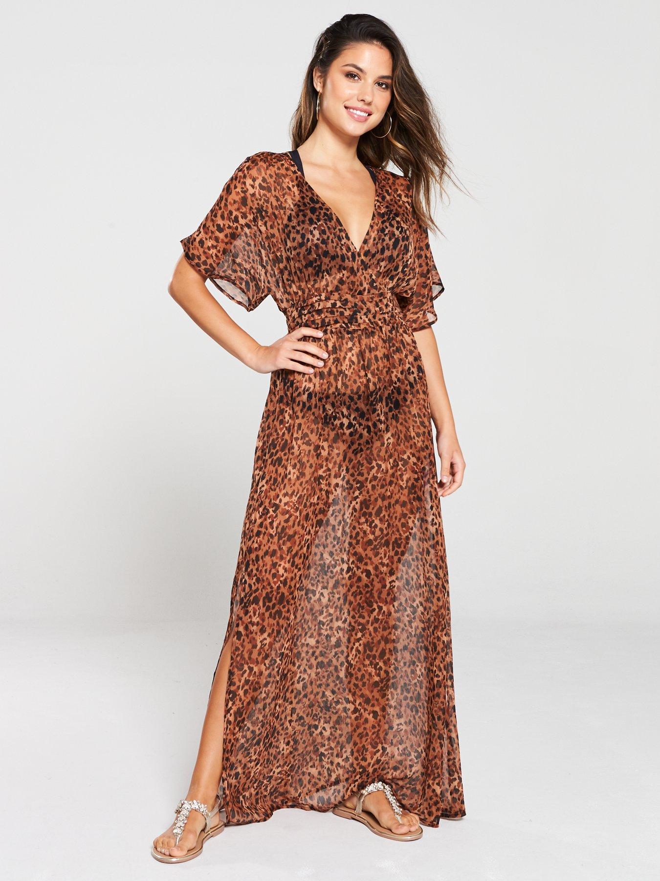 v by very leopard print dress