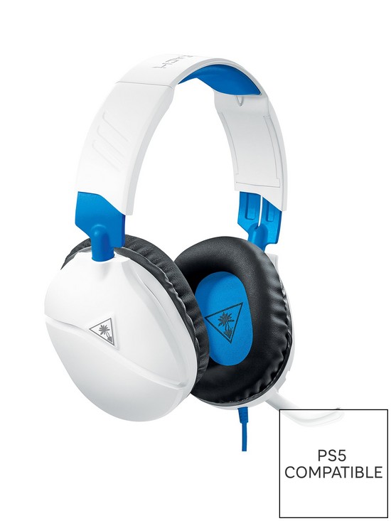 front image of turtle-beach-recon-70p-gaming-headset-for-ps5-ps4-xbox-switch-pc-white-amp-blue