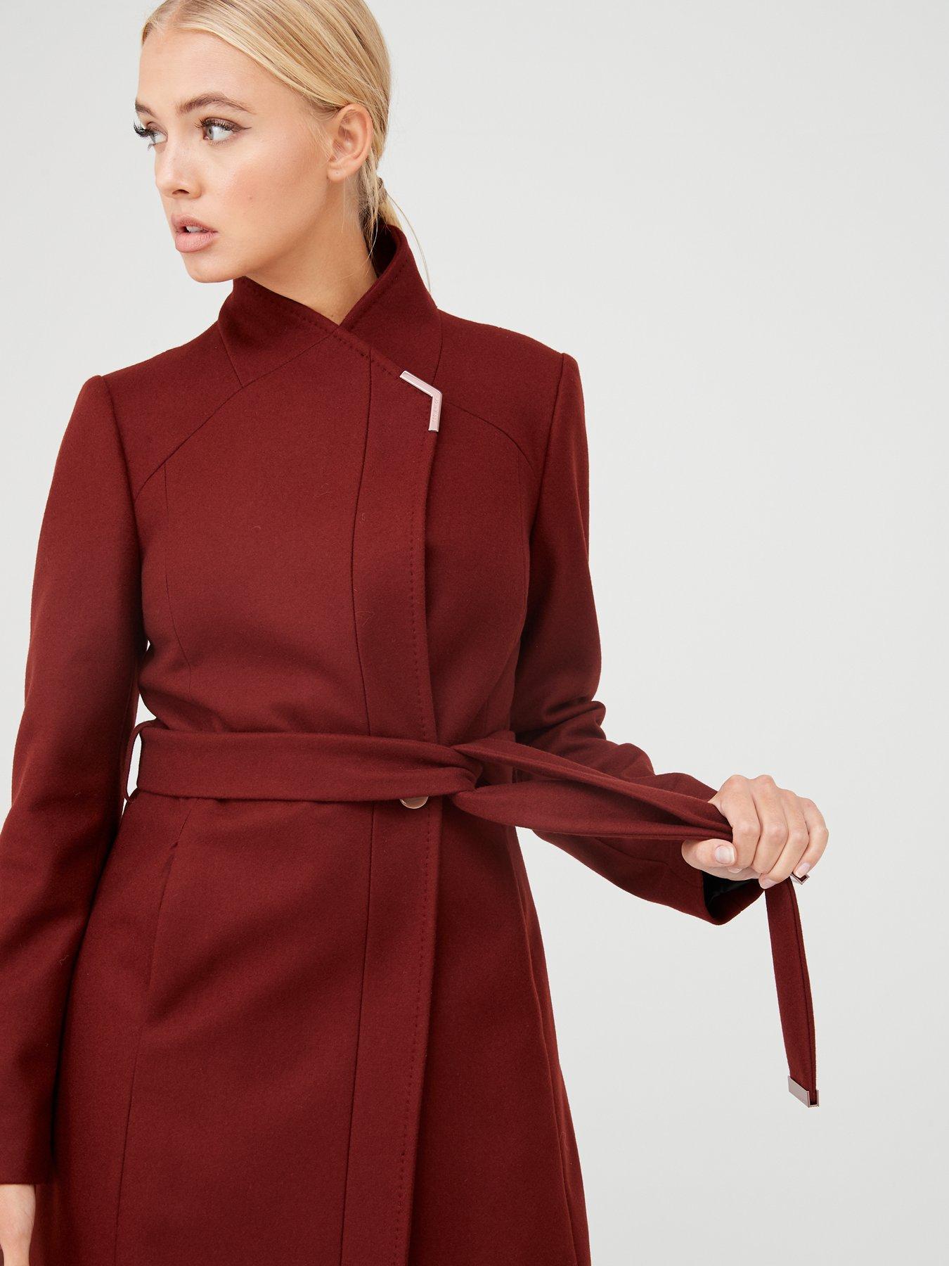 ted baker burgundy coat