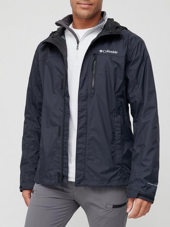 front image of columbia-pouring-adventure-ii-jacket-black