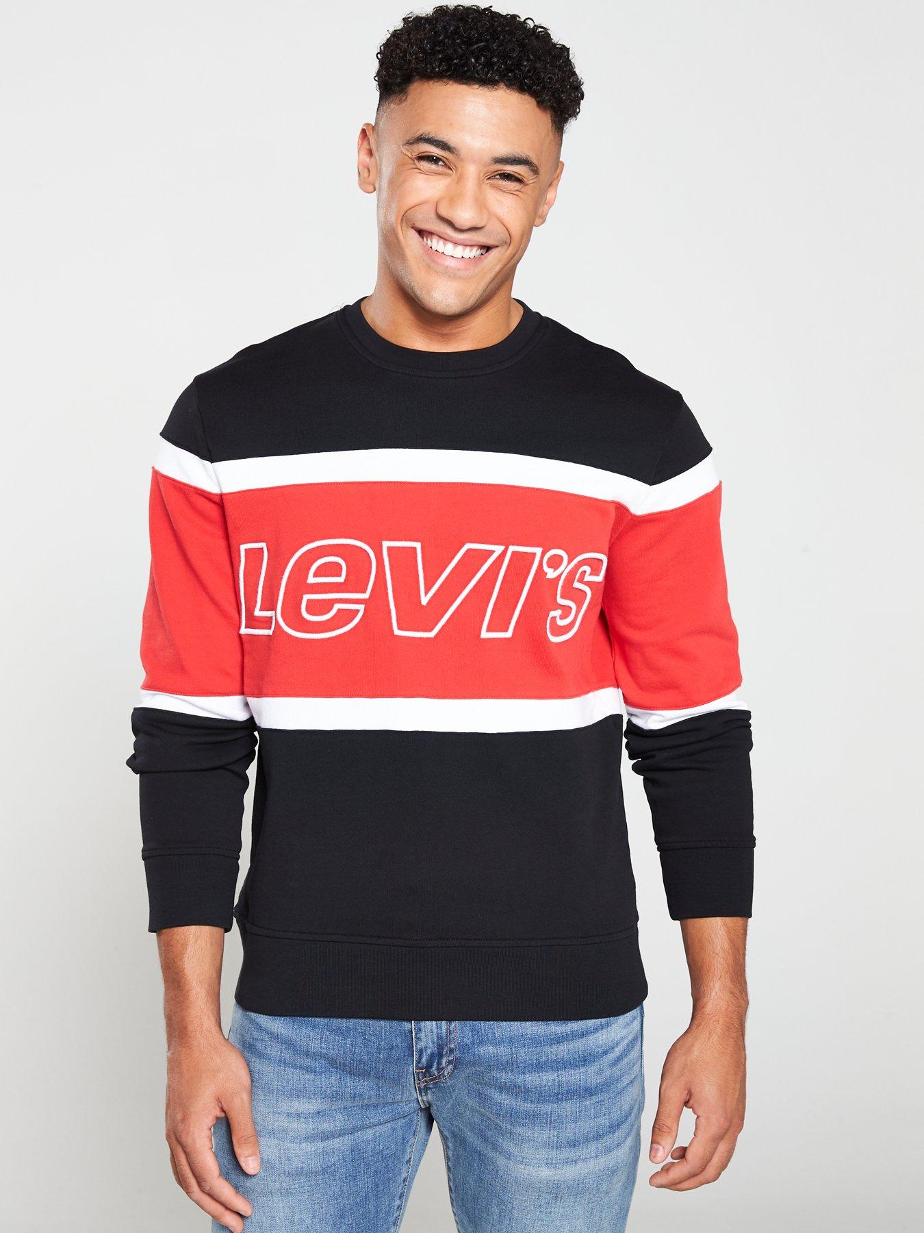 black and red crew neck