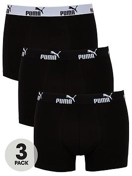 Puma   3 Pack Basic Solid Boxer Shorts - Black