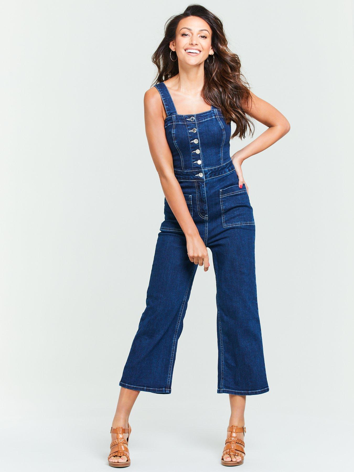 culotte denim jumpsuit