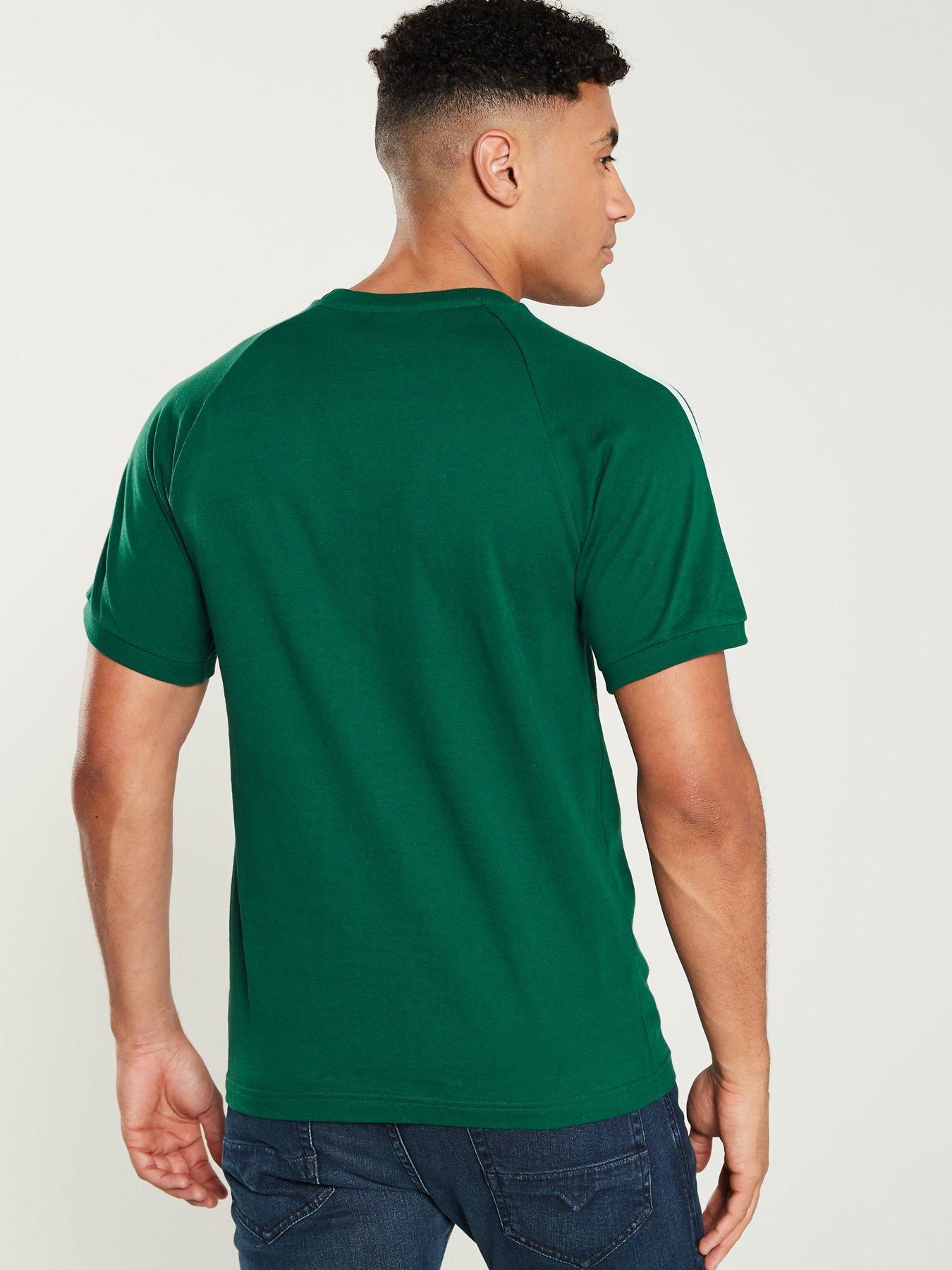 adidas originals california 3 stripe t shirt green