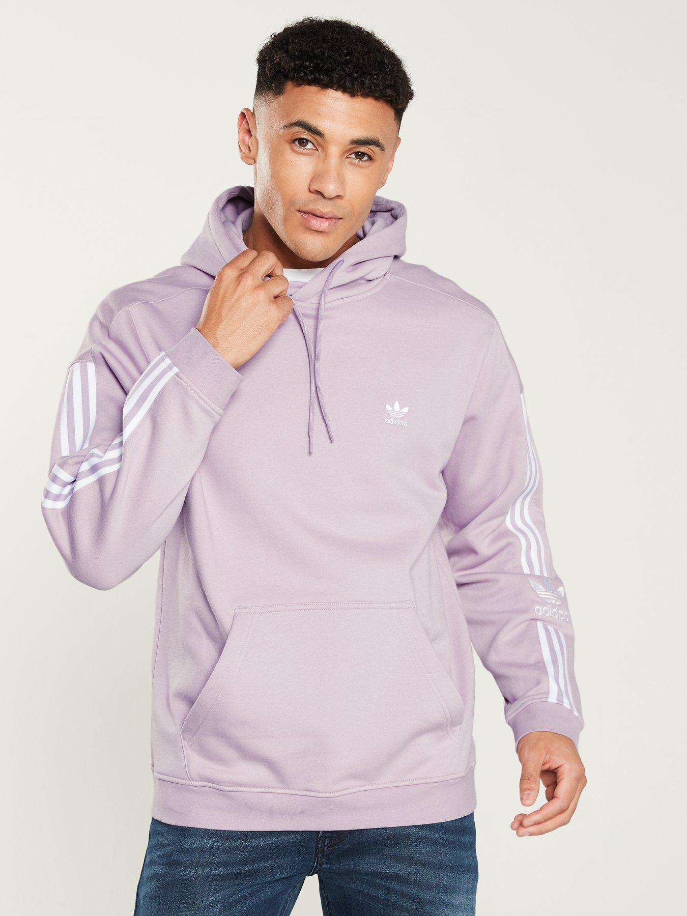 adidas originals hoodie with lock up logo in lilac