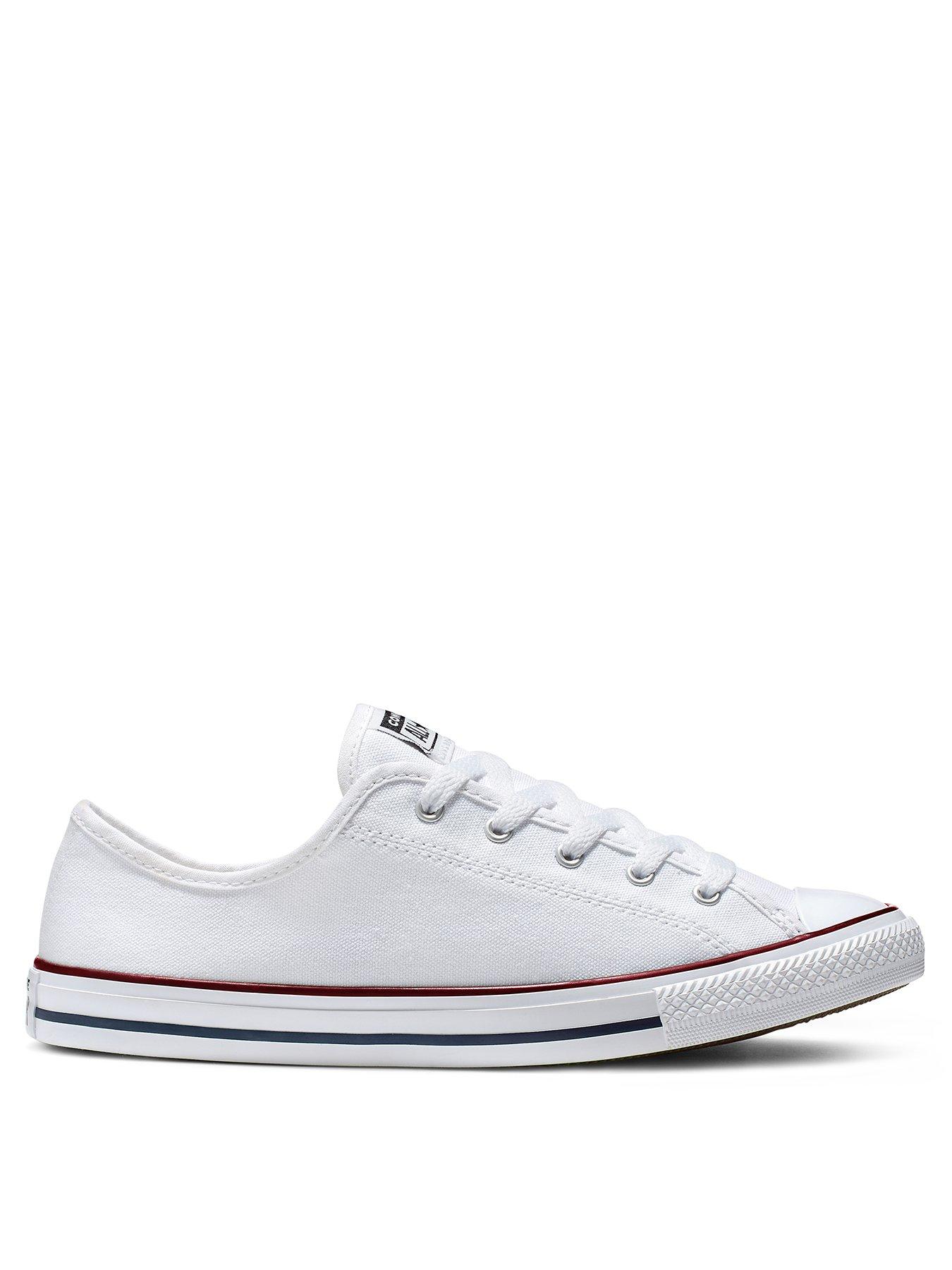 converse silver all star dainty ox trainers
