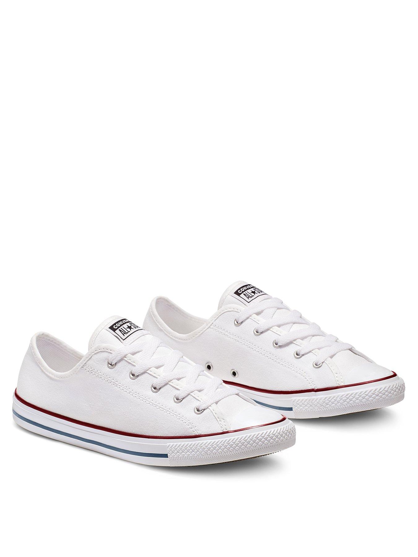  image of converse-womens-dainty-ox-trainers-white-multi