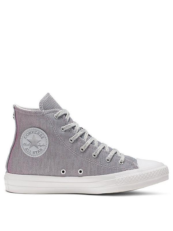 Chuck Taylor All Star Starware Sparkle Hi Top Plimsolls SilverBlue Chuck Taylor All Star Starware Sparkle Hi Top Plimsolls SilverBlue