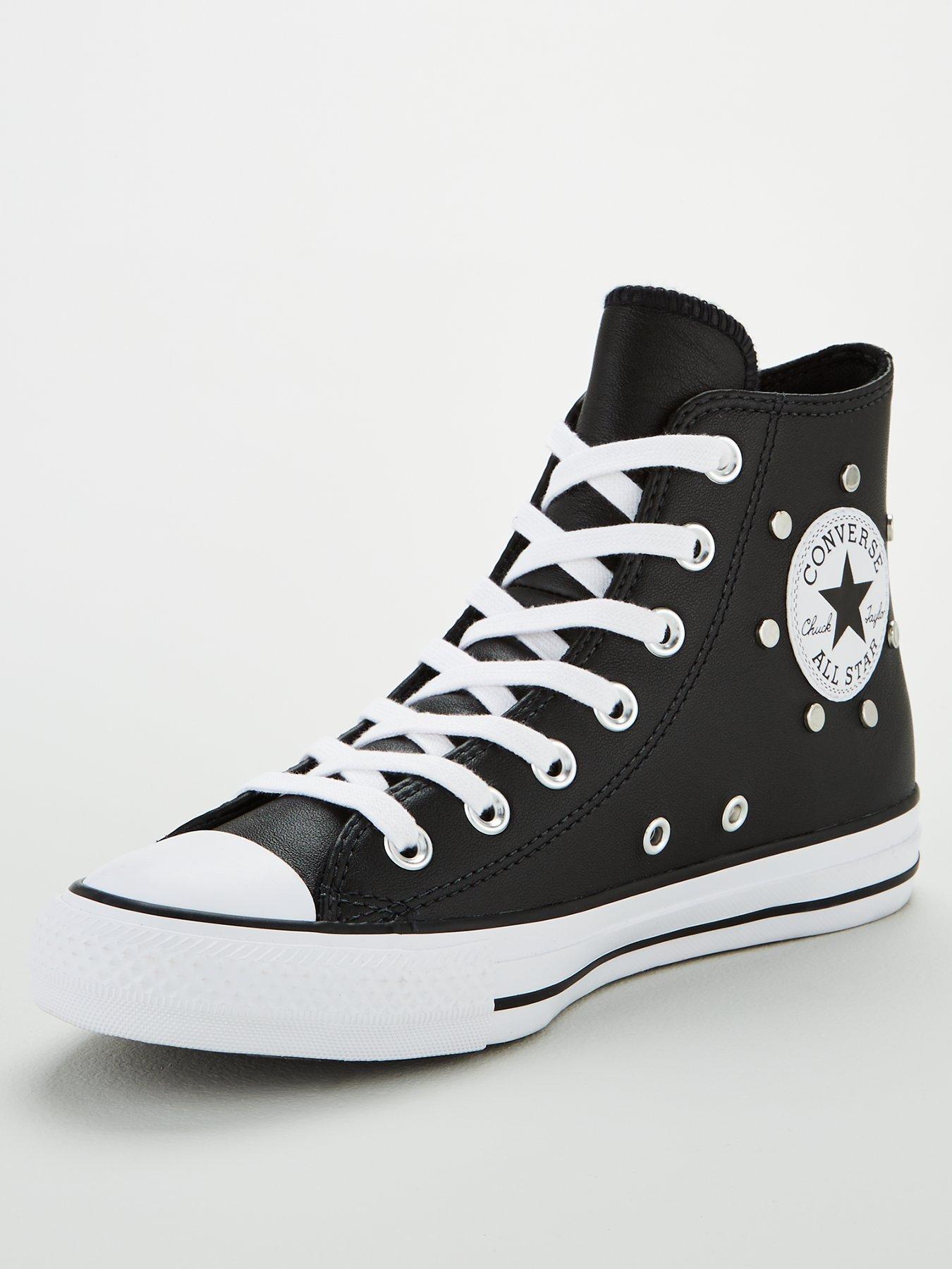 black stud converse
