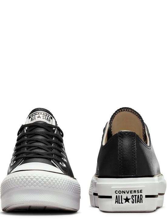 stillFront image of converse-chuck-taylor-all-star-platform-lift-clean-leather-ox-black