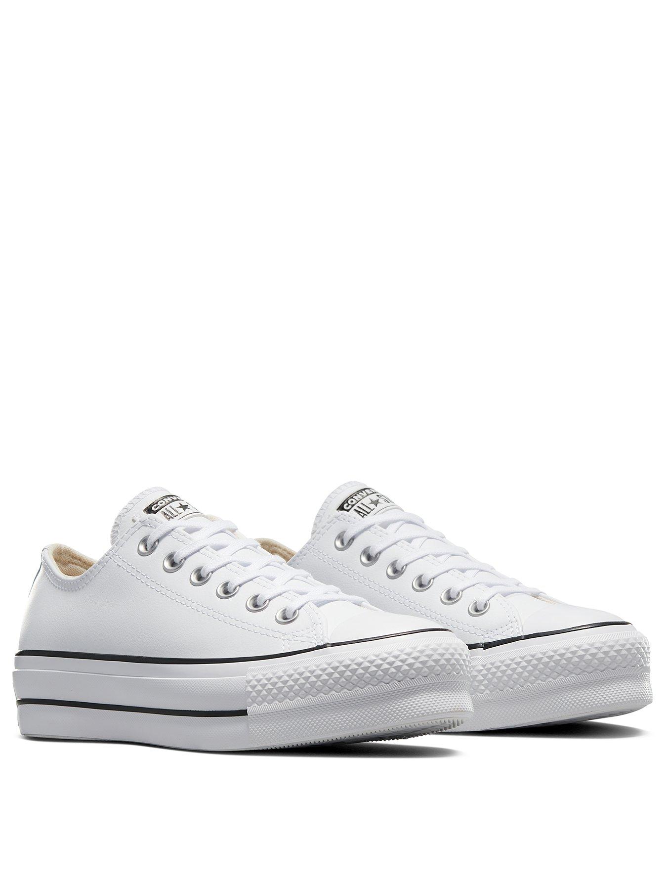  image of converse-womens-leather-lift-ox-trainers-whiteblack