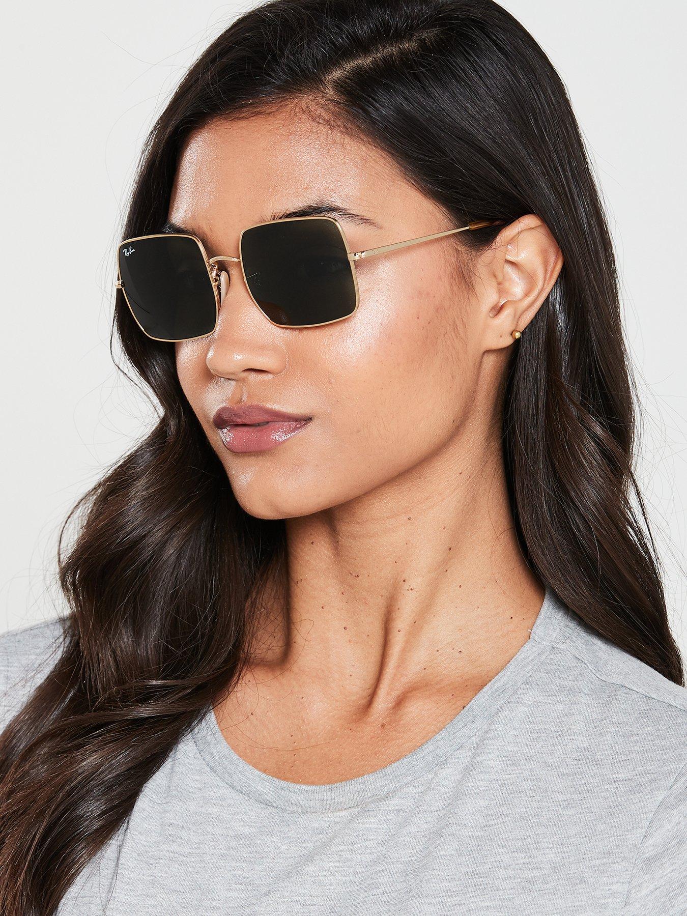 ray ban gold square sunglasses