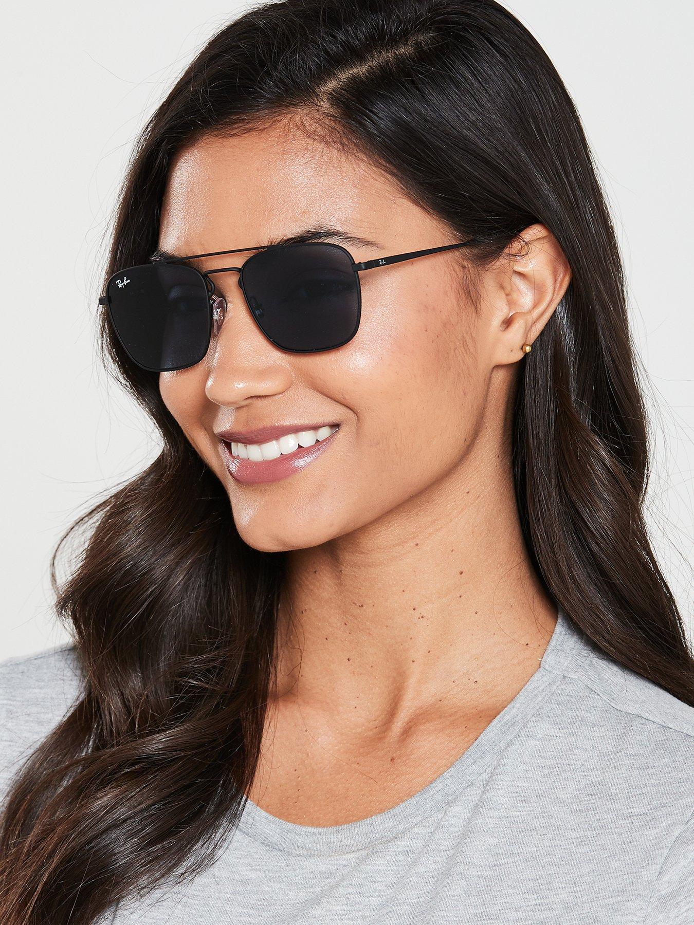 ray ban aviator black square sunglasses