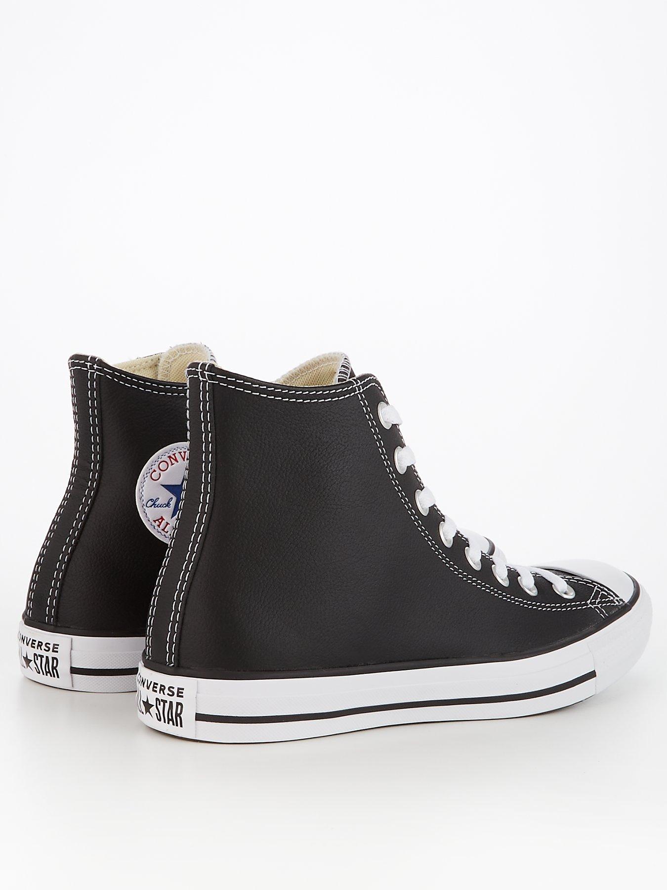 Men's black hotsell leather converse